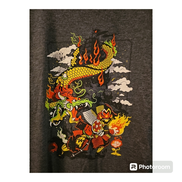 EUC Geek Fuel Samurai Super Mario Bros. T-shirt, XXL, charcoal gray heathered - Picture 2 of 4